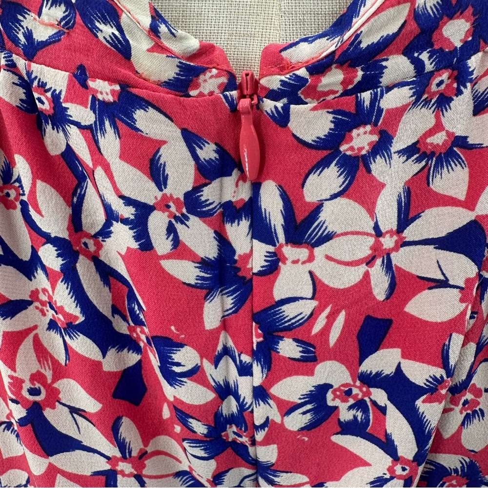 Yumi Kim Silk Dress- tulip hem with pockets, pink, blue and white floral print - Picture 8 of 16